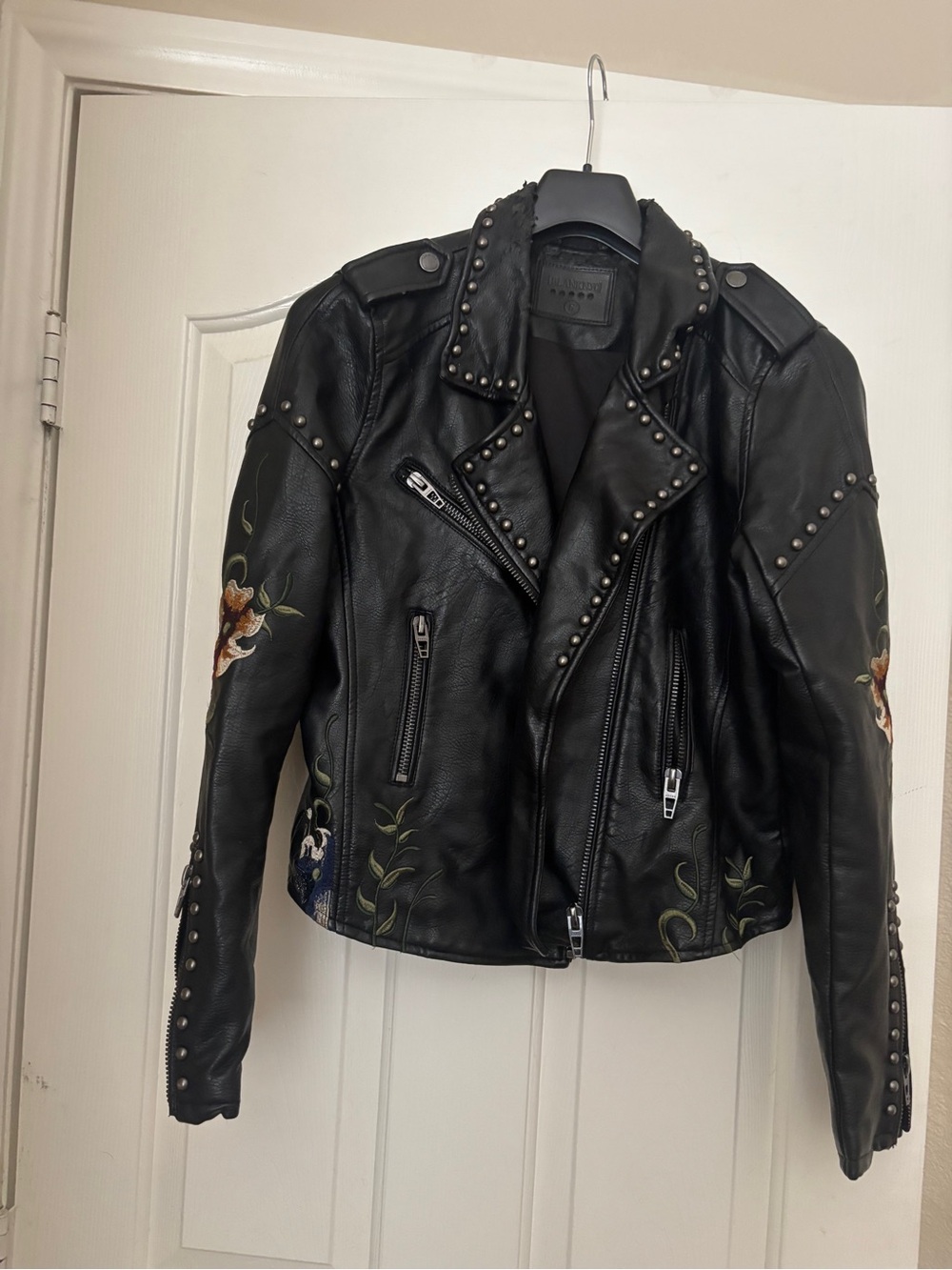 Blank NYC Black Floral Studded Moto Jacket - Picture 3 of 8